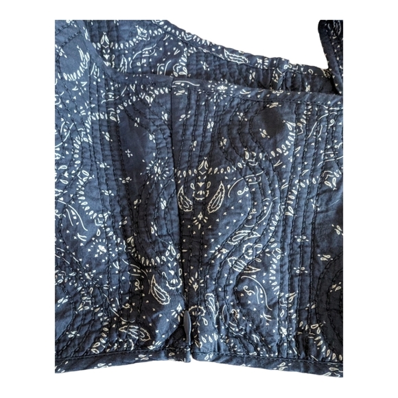 NEW Madewell Kassidy Quilted  Sweetheart Crop Top in Nighttime Size 10 - Picture 8 of 11